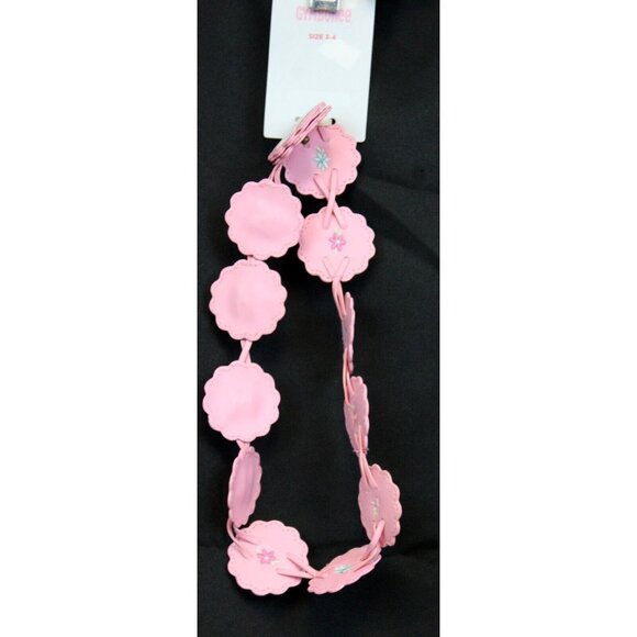 2006 Gymboree Park City Luxe Pink Concho Belt sz 3-4 NWT Flower Faux Leather - Picture 2 of 4